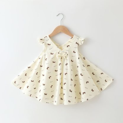 ベビー幼児用 花柄/フルーツ柄 ノースリーブDress - ホワイトリボン - 2～3歳 - image 6