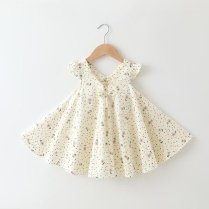 ベビー幼児用 花柄/フルーツ柄 ノースリーブDress - 紫色の花 - 2～3歳 - image 7