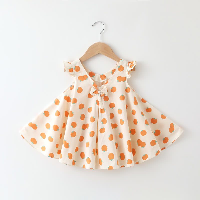 ベビー幼児用 花柄/フルーツ柄 ノースリーブDress - ベージュオレンジ - 2～3歳 - image 8