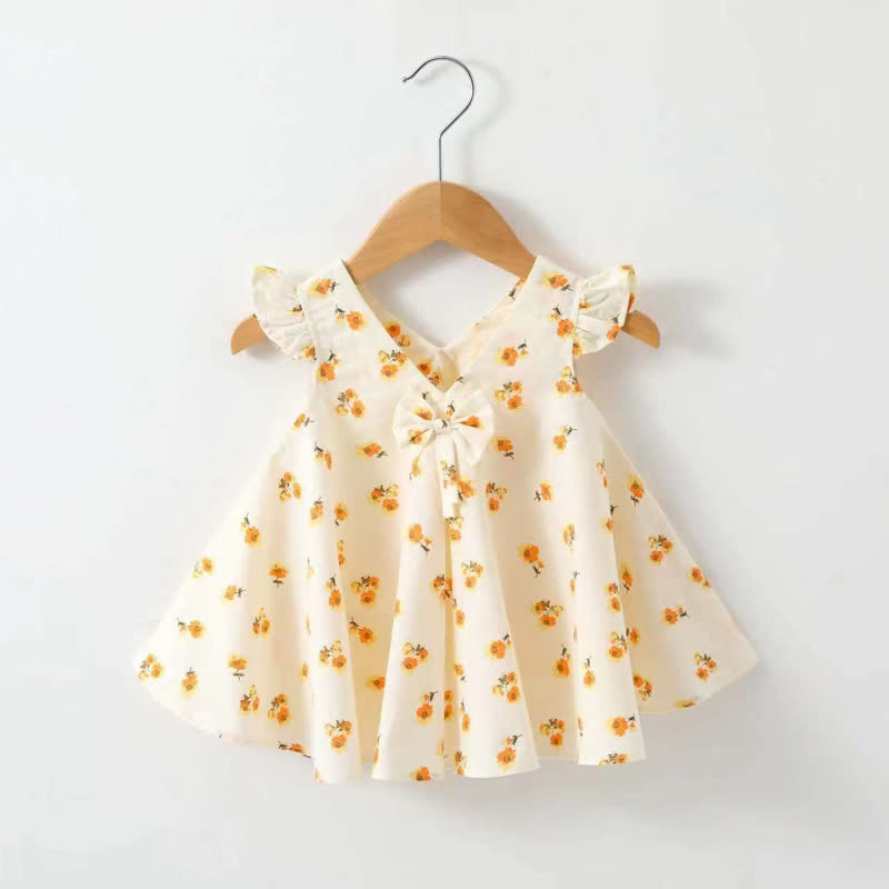 ベビー幼児用 花柄/フルーツ柄 ノースリーブDress - 黄色い花 - 2～3歳 - image 10