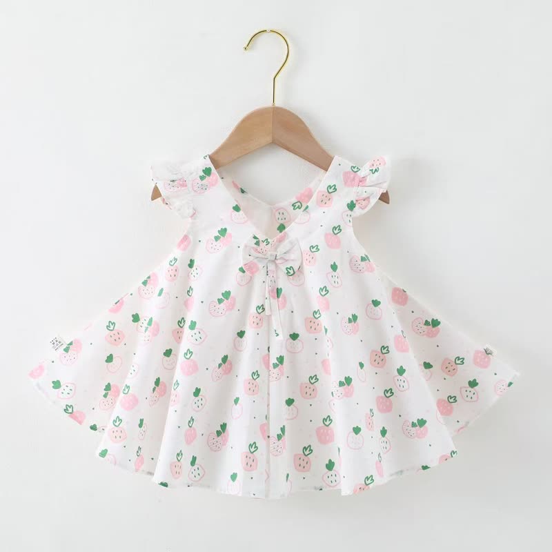 ベビー幼児用 花柄/フルーツ柄 ノースリーブDress - ホワイトストロベリー - 2～3歳 - image 11