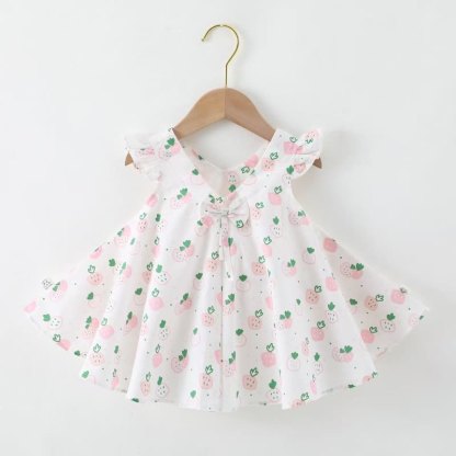 ベビー幼児用 花柄/フルーツ柄 ノースリーブDress - ホワイトストロベリー - 2～3歳 - image 11