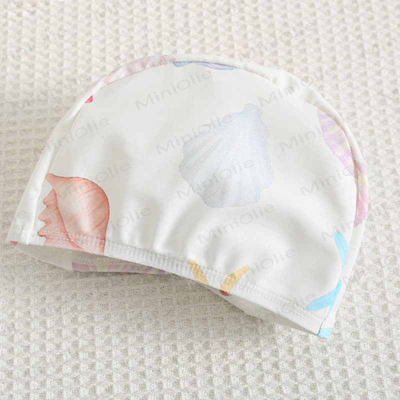 幼児用女の子向けフリル付きラッシュガードワンピース水着（スイムキャップ付き） - image 10
