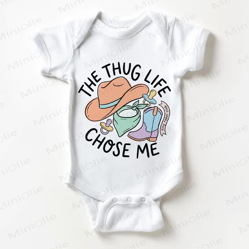 THE THUG LIFE CHOSE MEベビーホワイトボディスーツ - 白 - 18～24ヶ月 - image 1