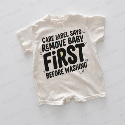 CARE LABEL SAYS REMOVE BABY FIRST BEFORE WASHING。ベビーロンパース - 白 - 18～24ヶ月 - image 1
