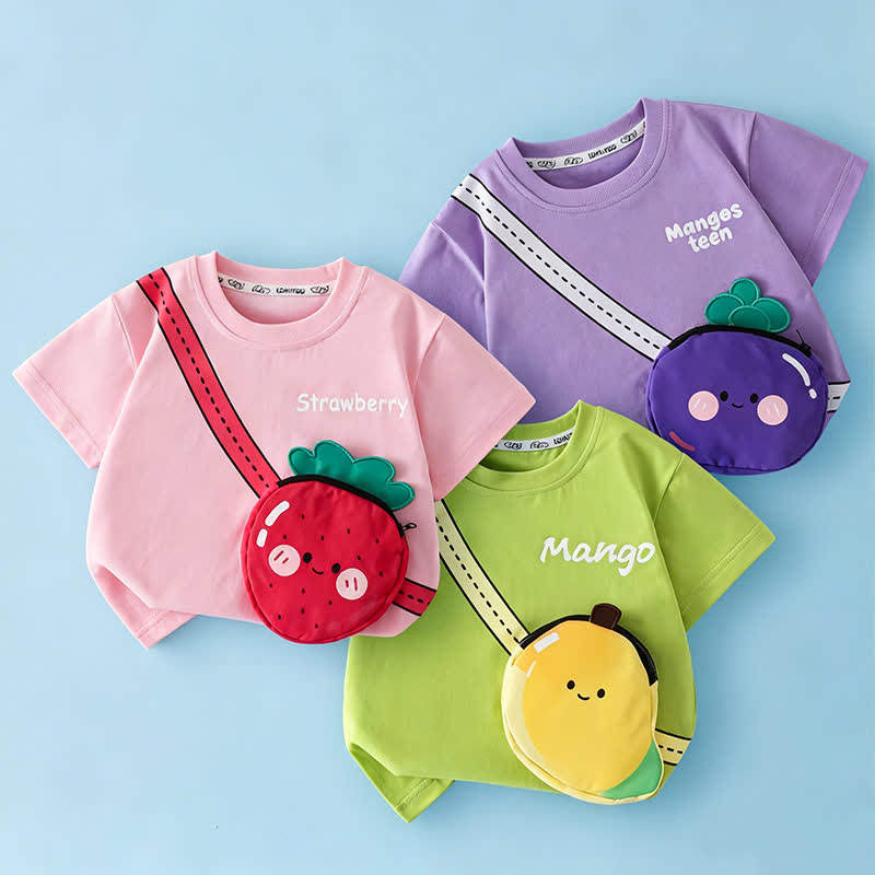 幼児用スマイリーフルーツ3DクロスボディバッグTシャツ - image 1
