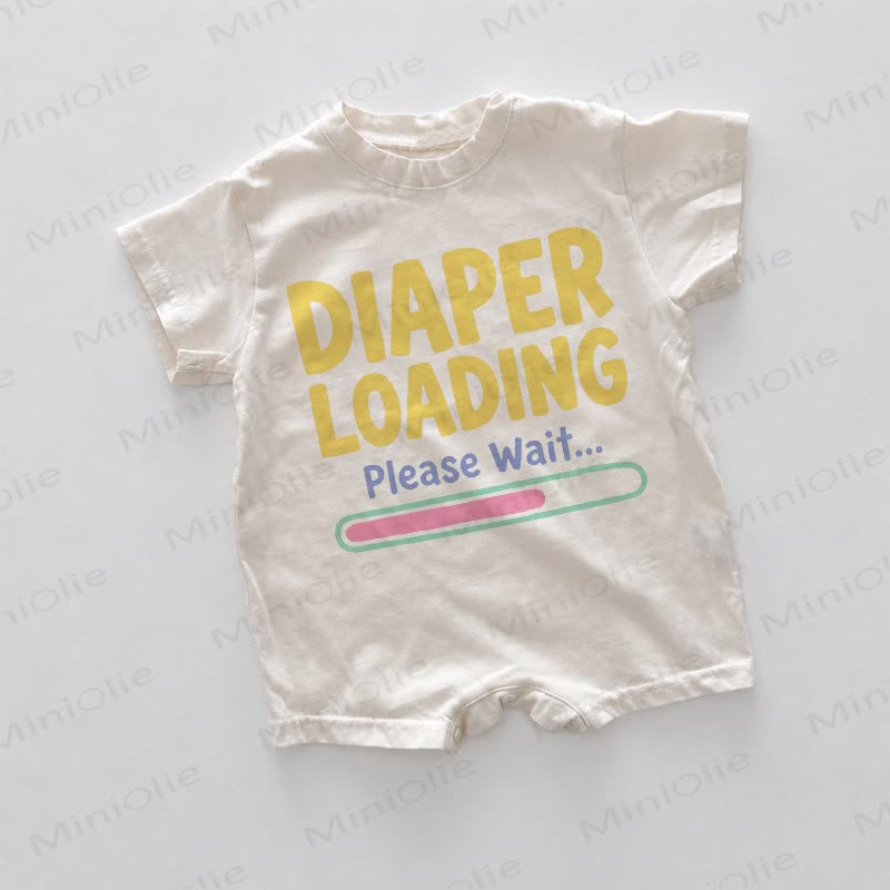 DIAPER LODAING PLEASE WAIT...ベビーロンパース - 白 - 18～24ヶ月 - image 1