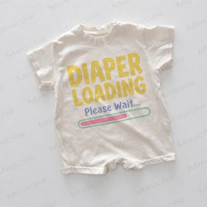 DIAPER LODAING PLEASE WAIT...ベビーロンパース - 白 - 18～24ヶ月 - image 1