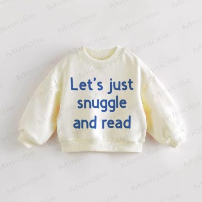 LET'S JUST SNUGGLE AND READベビープリント幼児用スウェットシャツ - クリーム - 3～5歳 - image 1