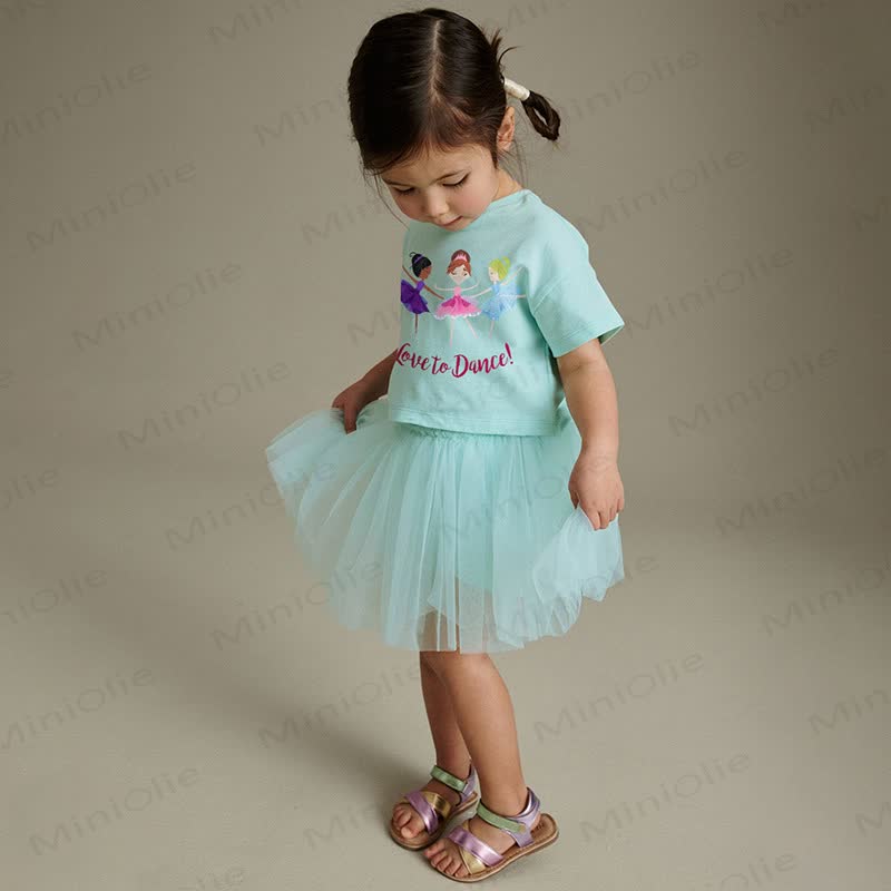 LOVE TO DANCE!幼児・女の子用Tシャツとスカートのセット - image 3