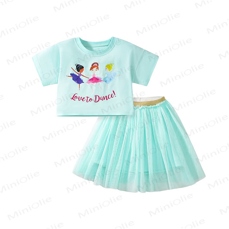 LOVE TO DANCE!幼児・女の子用Tシャツとスカートのセット - image 2
