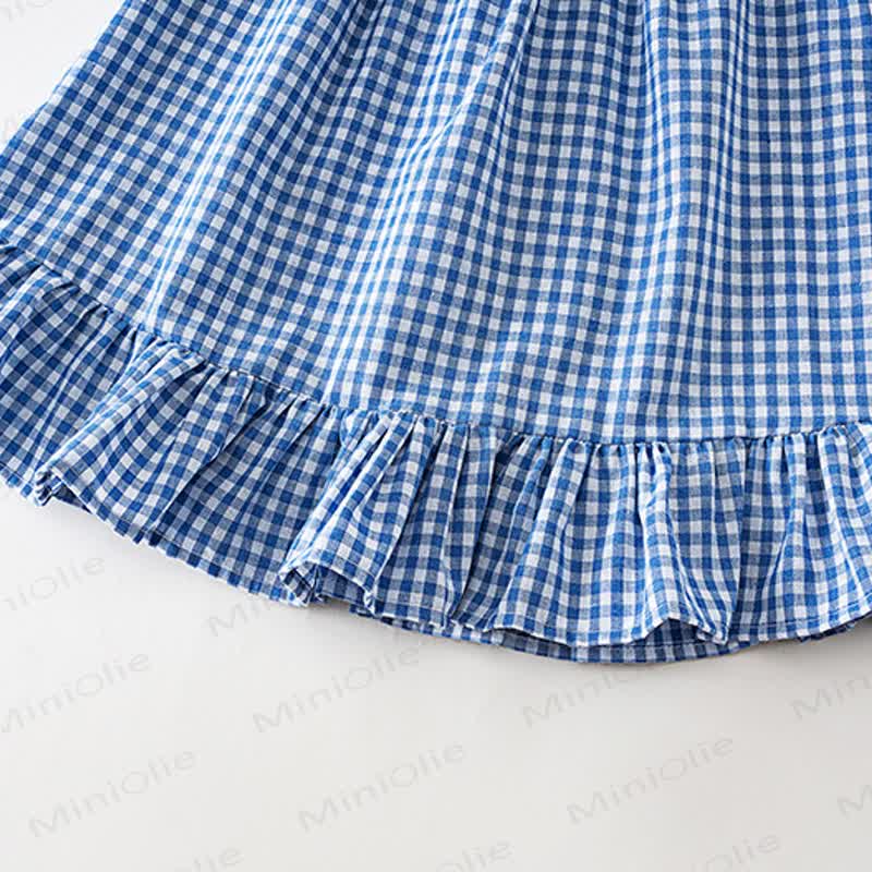 幼児用女の子ギンガムチェックフリルDress（バッグ付き） - image 7