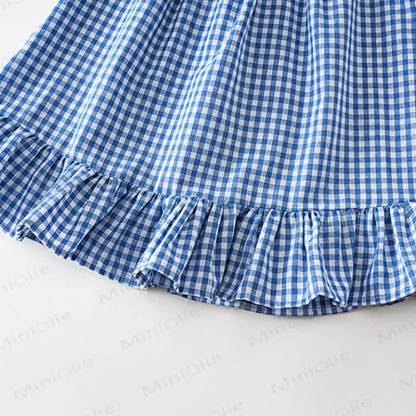 幼児用女の子ギンガムチェックフリルDress（バッグ付き） - image 7