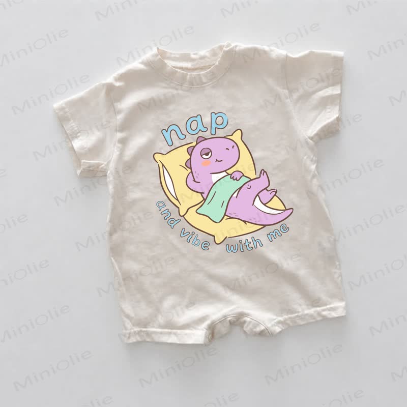 NAP AND VIBE WITH MEホワイト恐竜ロンパース - 白 - 18～24ヶ月 - image 1