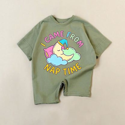 I CAME FROM NAP TIME！ベビーグリーンロンパース - 緑 - 18～24ヶ月 - image 1