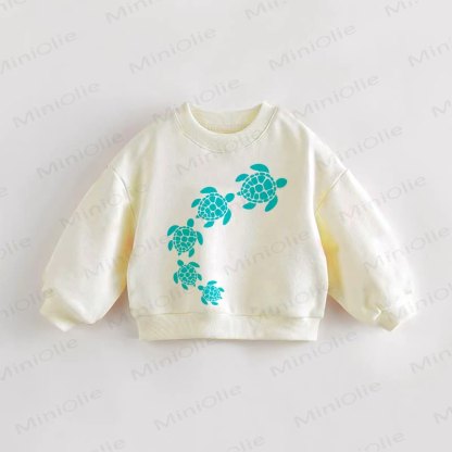 ベビー幼児用カメ柄クリームスウェットシャツ - クリーム - 3～5歳 - image 1