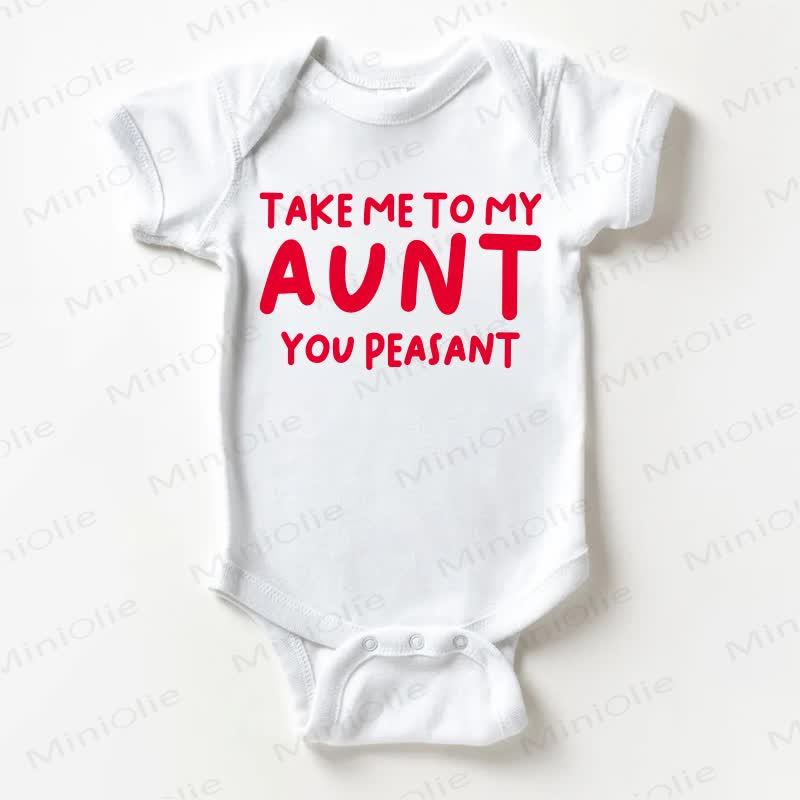 「TAKE ME TO MY AUNT YOU PEASANTスローガン入りホワイトボディスーツ - 白 - 18～24ヶ月 - image 1