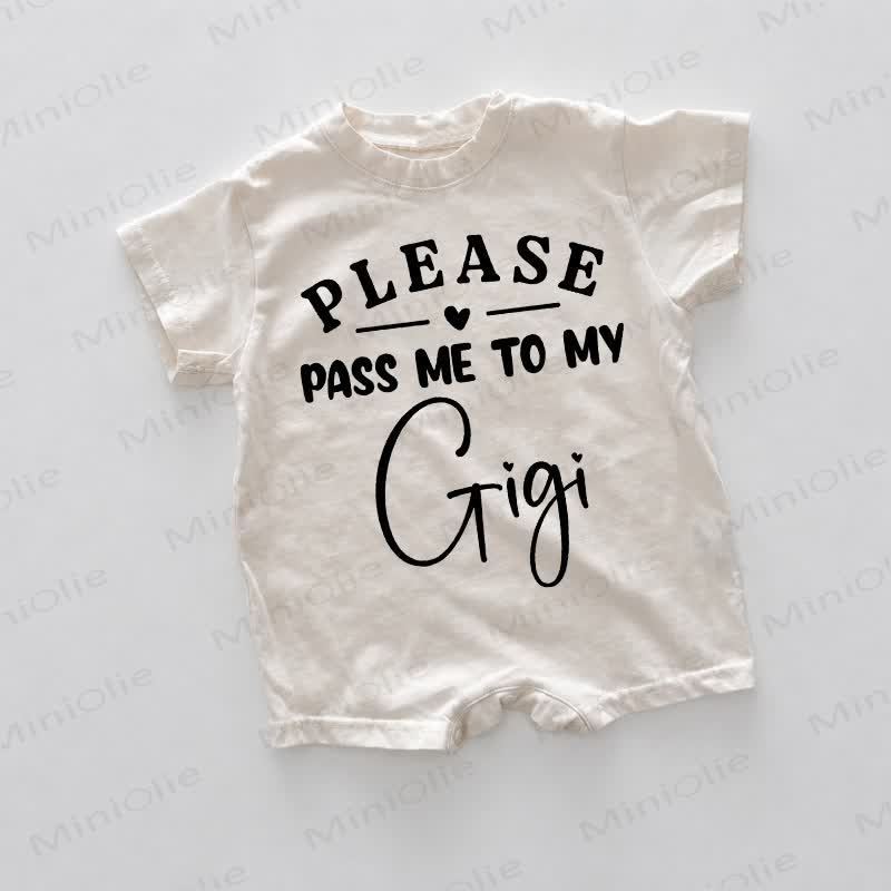 PLEASE PASS ME TO MY GIGIベビーホワイトロンパース - 白 - 18～24ヶ月 - image 1