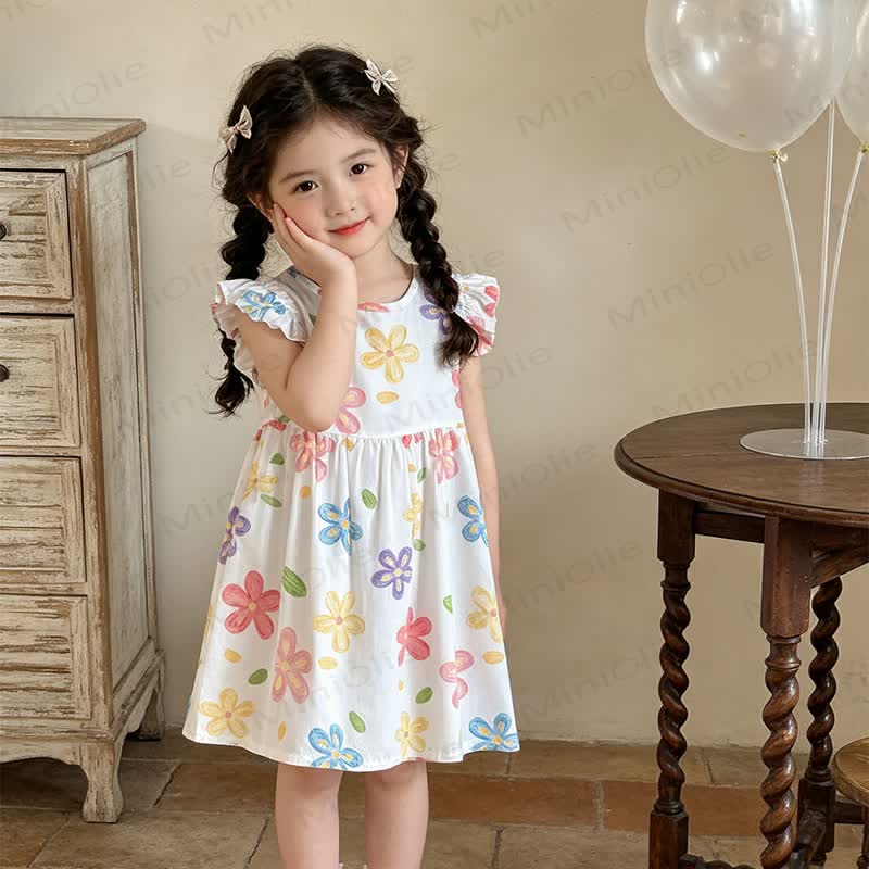 幼児・キッズ ガールズ フリルショルダーDress - ホワイトディッツィ - 10-11歳 - image 3