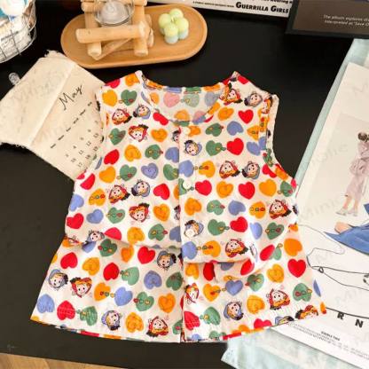 幼児用ビスコースパッチワークタンクトップ＆ショートパンツ2点セット - ベージュ - 12～13歳 - image 6