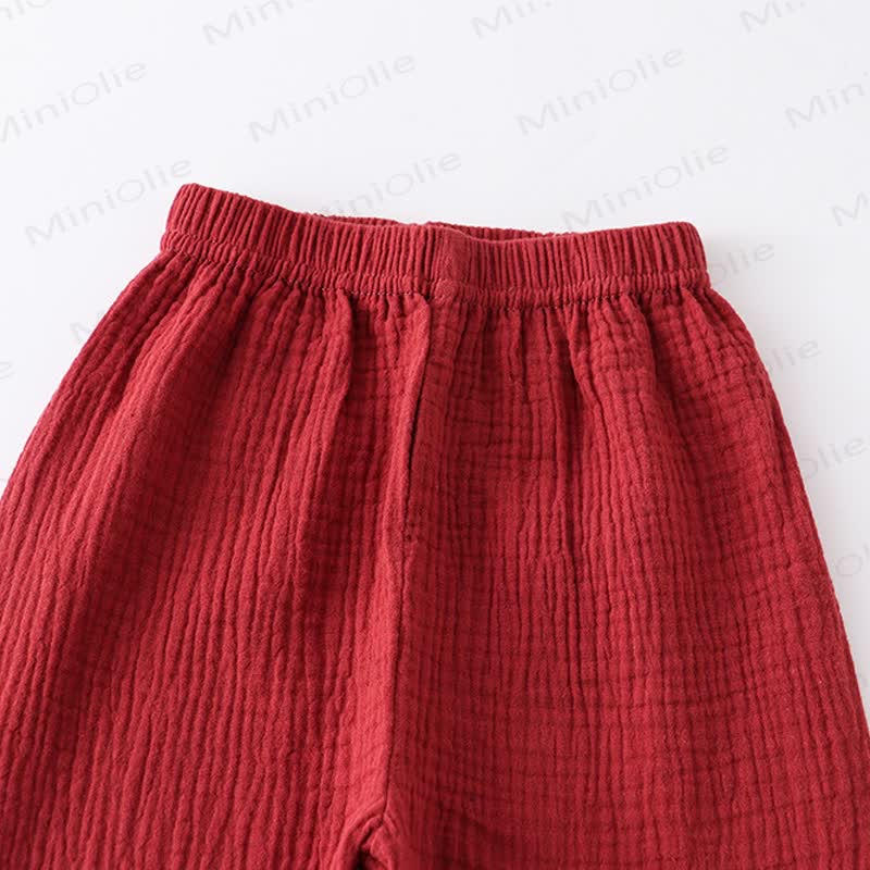 幼児用コットン無地ボタンフロントトップス＆パンツ2点セット - image 15