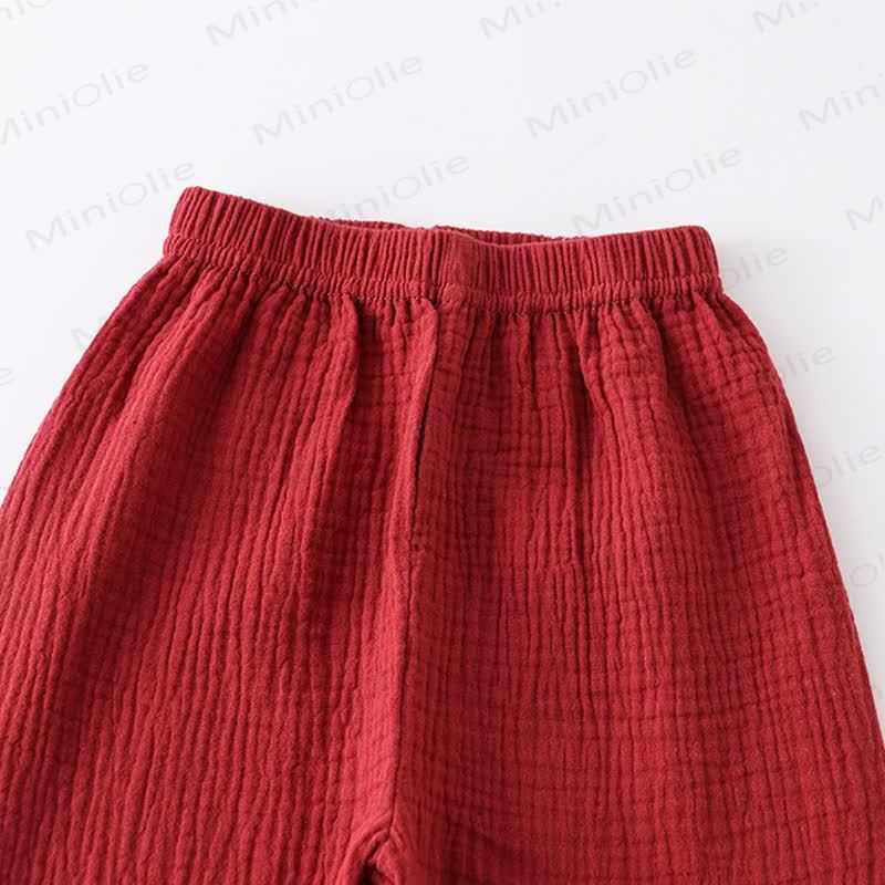幼児用コットン無地ボタンフロントトップス＆パンツ2点セット - image 15