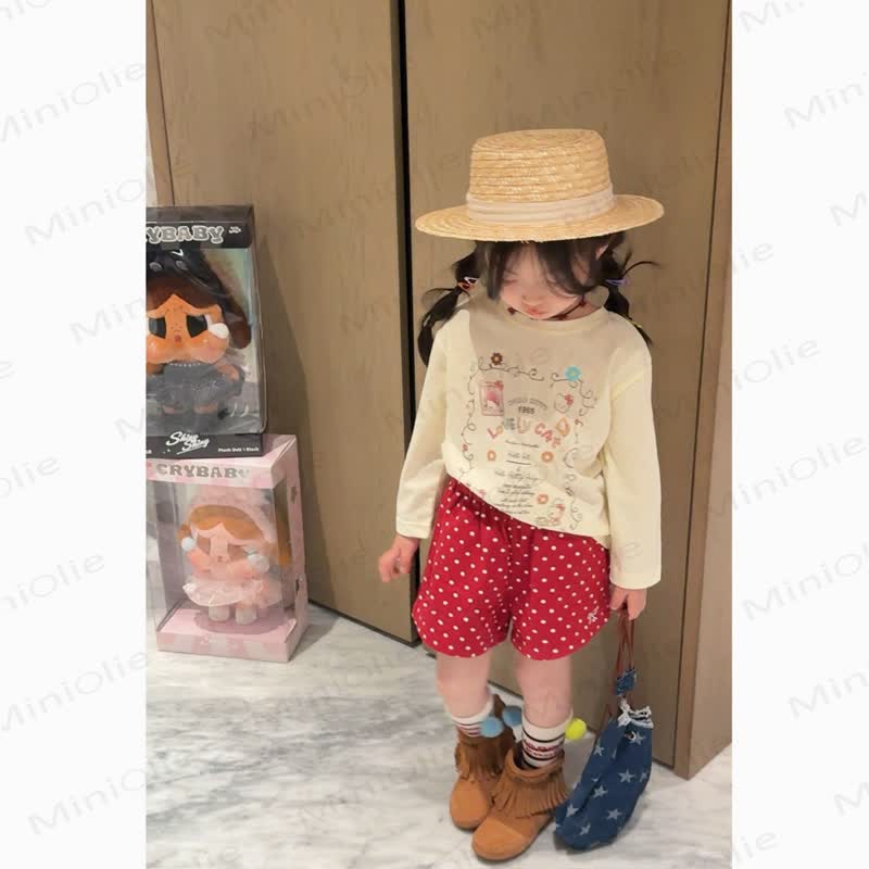幼児用女の子用水玉模様ショートパンツ - 赤 - 6～7歳 - image 2