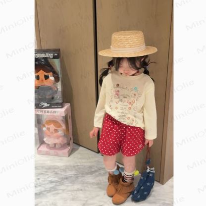 幼児用女の子用水玉模様ショートパンツ - 赤 - 6～7歳 - image 2