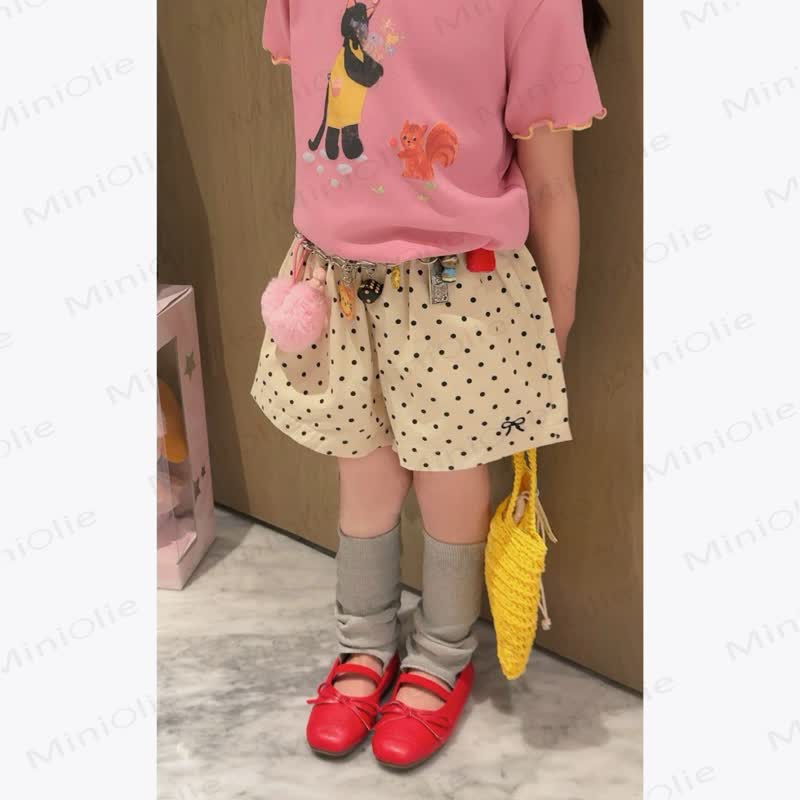 幼児用女の子用水玉模様ショートパンツ - ベージュ - 6～7歳 - image 3