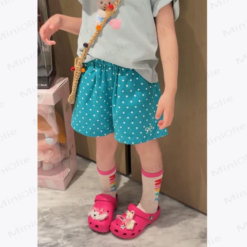 幼児用女の子用水玉模様ショートパンツ - 青 - 6～7歳 - image 4