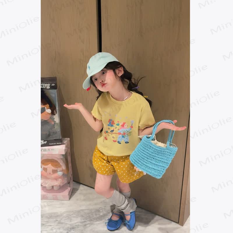 幼児用女の子用水玉模様ショートパンツ - 黄色 - 6～7歳 - image 5