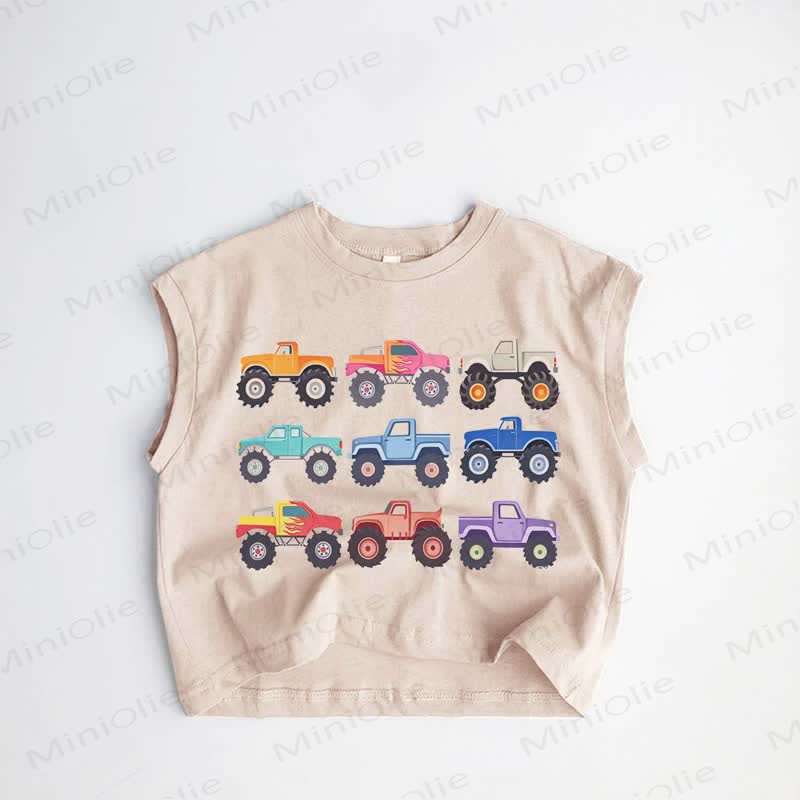ベビー・幼児用ショベルカー柄カーキタンクトップ - カーキ - 3～5歳 - image 1