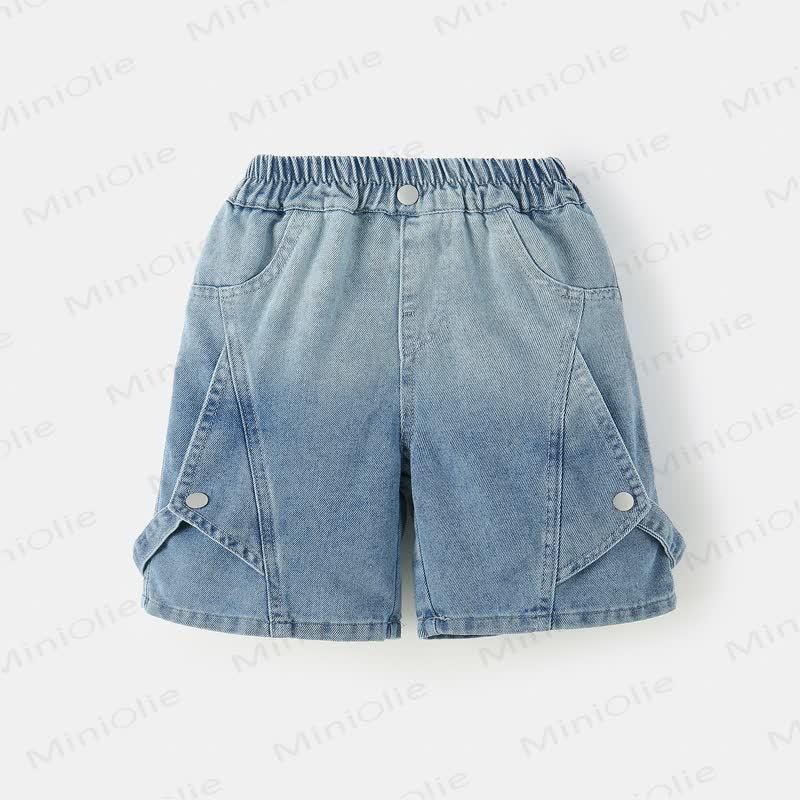 幼児男の子用ポケット付きデニムショートパンツ - 青 - 10-11歳 - image 1
