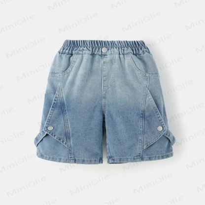 幼児男の子用ポケット付きデニムショートパンツ - 青 - 10-11歳 - image 1
