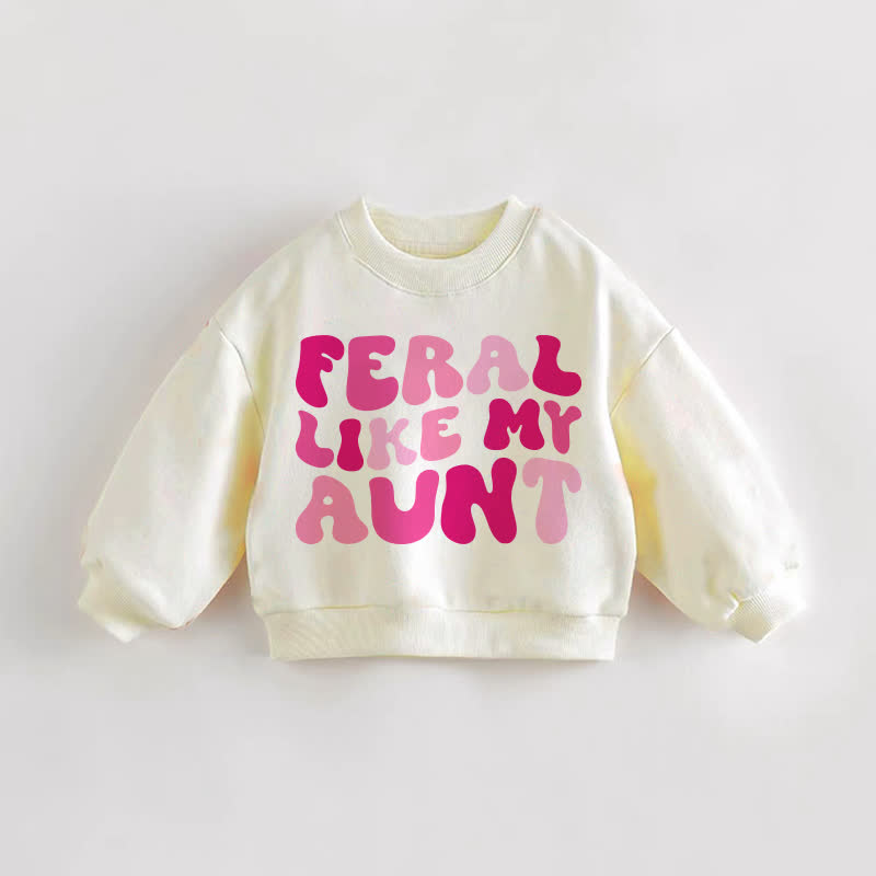 「FERAL LIKE MY AUNT幼児用スローガン入りクリームスウェットシャツ - クリーム - 3～5歳 - image 1