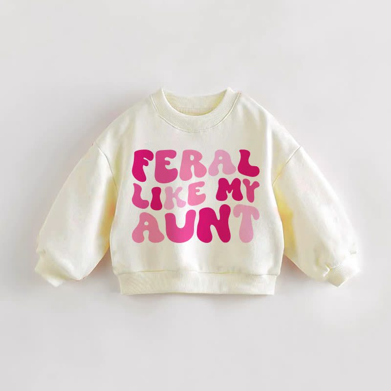 「FERAL LIKE MY AUNT幼児用スローガン入りクリームスウェットシャツ - クリーム - 3～5歳 - image 1