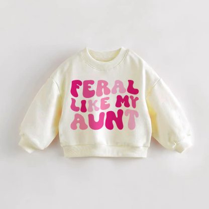 「FERAL LIKE MY AUNT幼児用スローガン入りクリームスウェットシャツ - クリーム - 3～5歳 - image 1