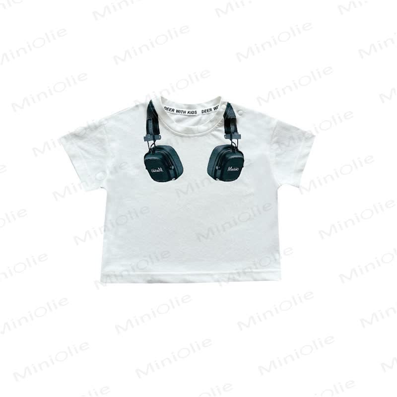 ベビー・幼児用ヘッドホンコレクションTシャツまたはストライプショートパンツ - 白 - 4～5歳 - image 2