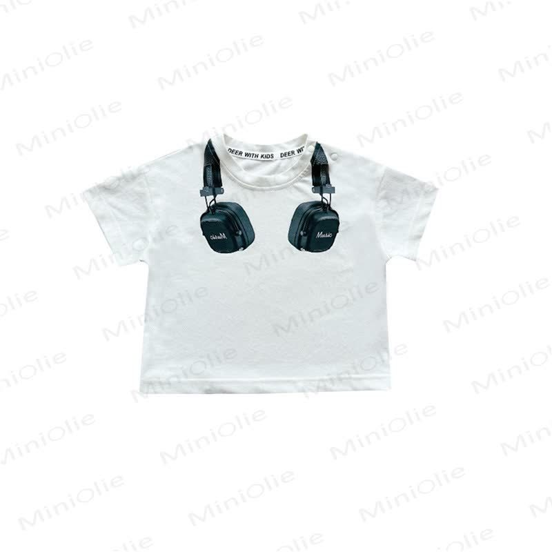 ベビー・幼児用ヘッドホンコレクションTシャツまたはストライプショートパンツ - 白 - 4～5歳 - image 2