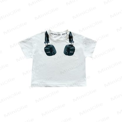 ベビー・幼児用ヘッドホンコレクションTシャツまたはストライプショートパンツ - 白 - 4～5歳 - image 2