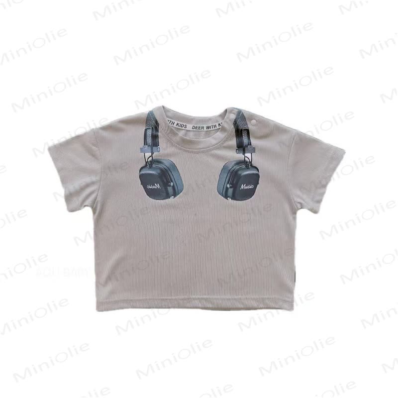 ベビー・幼児用ヘッドホンコレクションTシャツまたはストライプショートパンツ - グレー - 4～5歳 - image 3