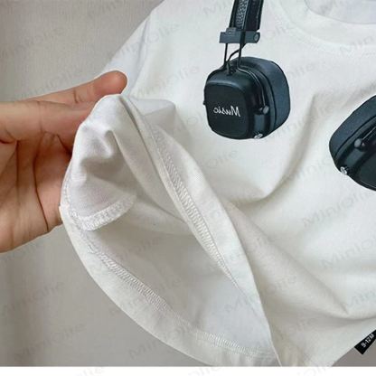 ベビー・幼児用ヘッドホンコレクションTシャツまたはストライプショートパンツ - image 8