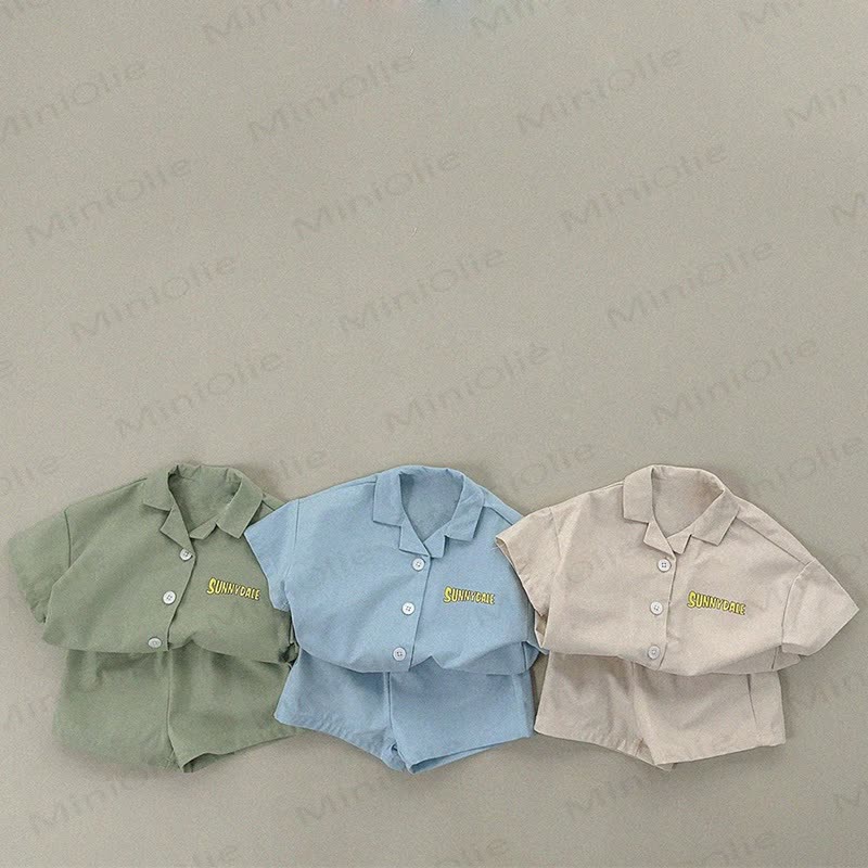 幼児用ポロシャツとショートパンツのツーピースセット - image 1