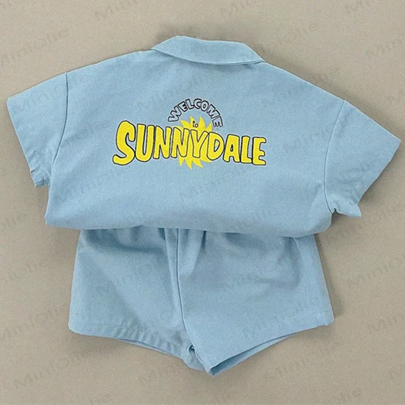 幼児用ポロシャツとショートパンツのツーピースセット - 青 - 4～5歳 - image 3