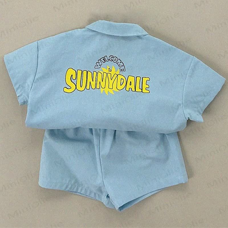 幼児用ポロシャツとショートパンツのツーピースセット - 青 - 4～5歳 - image 3