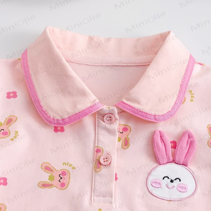 ベビーガールズ用ソフトニットうさぎ柄Tシャツ - image 6