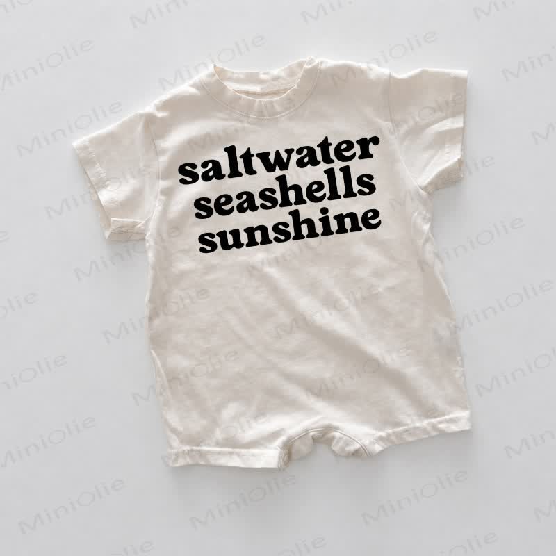 SALTWATER SEASHELLS SUNSHINEホワイトスローガンロンパース - 白 - 18～24ヶ月 - image 1