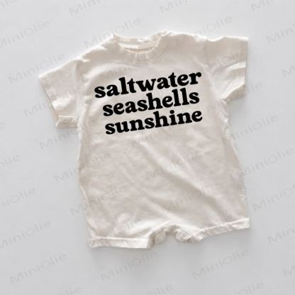 SALTWATER SEASHELLS SUNSHINEホワイトスローガンロンパース - 白 - 18～24ヶ月 - image 1
