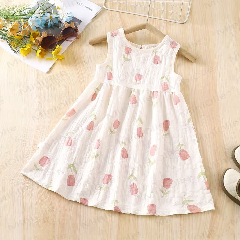 幼児・キッズ ガールズ 花柄コレクションDress - ピンクのチューリップ - 10-11歳 - image 4