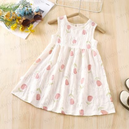 幼児・キッズ ガールズ 花柄コレクションDress - ピンクのチューリップ - 10-11歳 - image 4